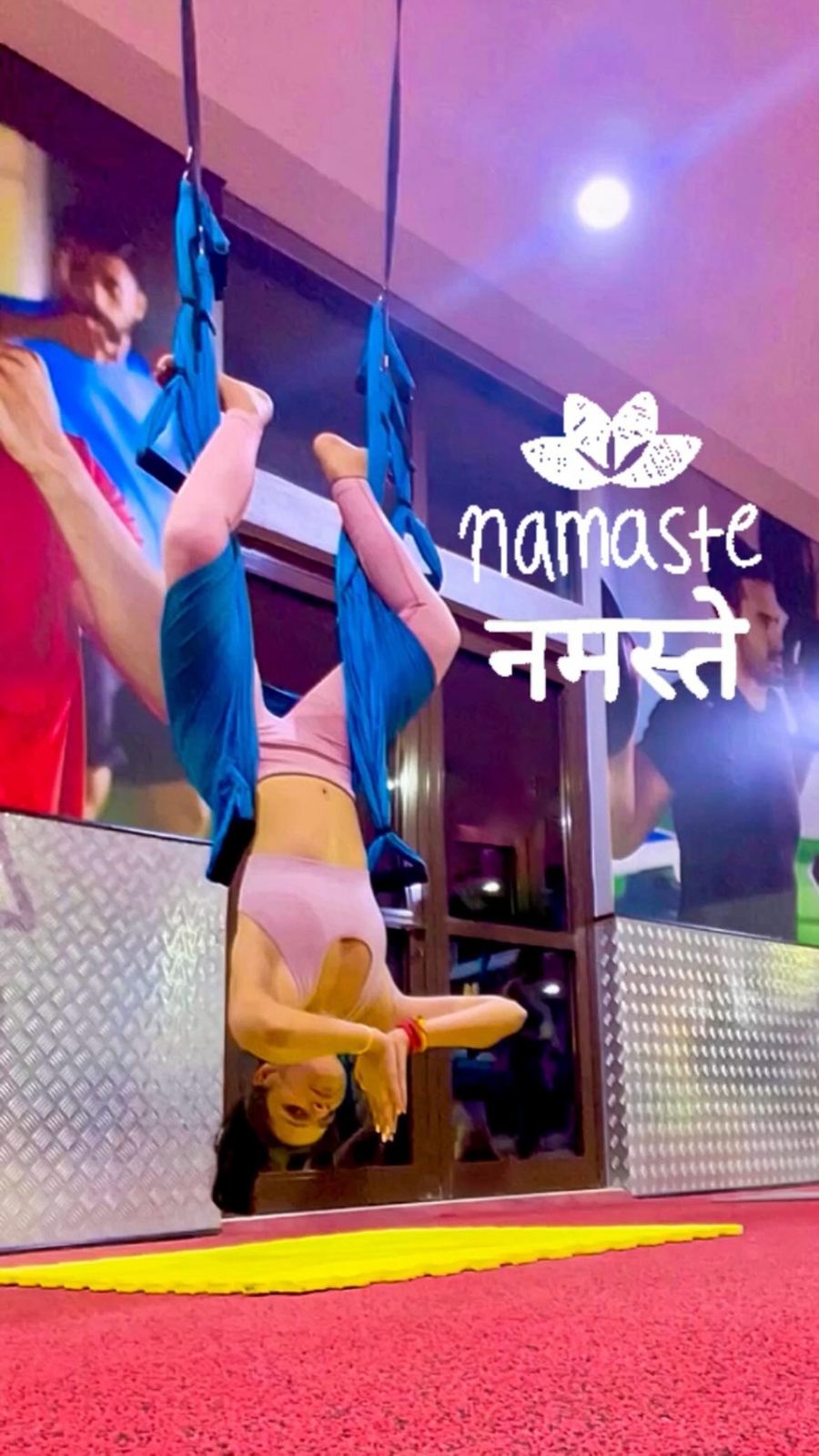 Aastha Chopra in Aerial inversion on the swing (Swing yoga), Studio, Dubai, September 2022