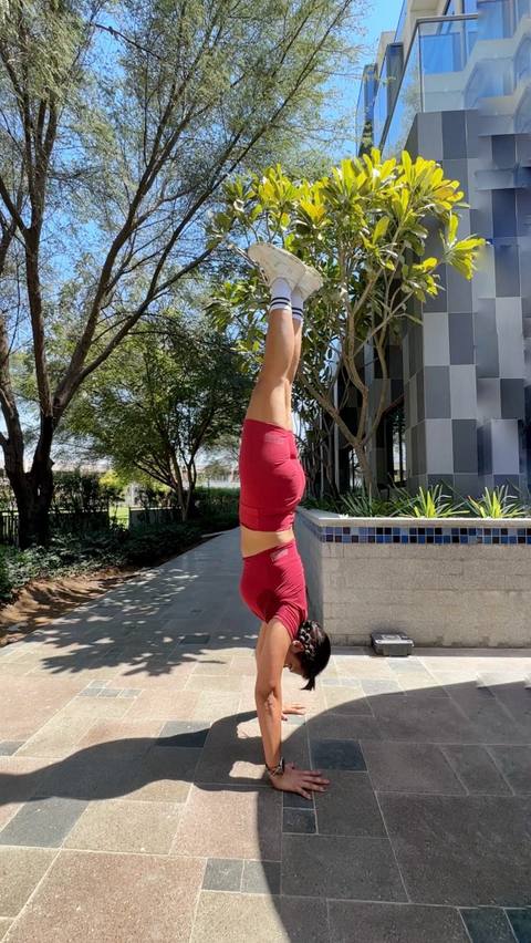 Balancing life one handstand at a time; a daily routine, not just a reel